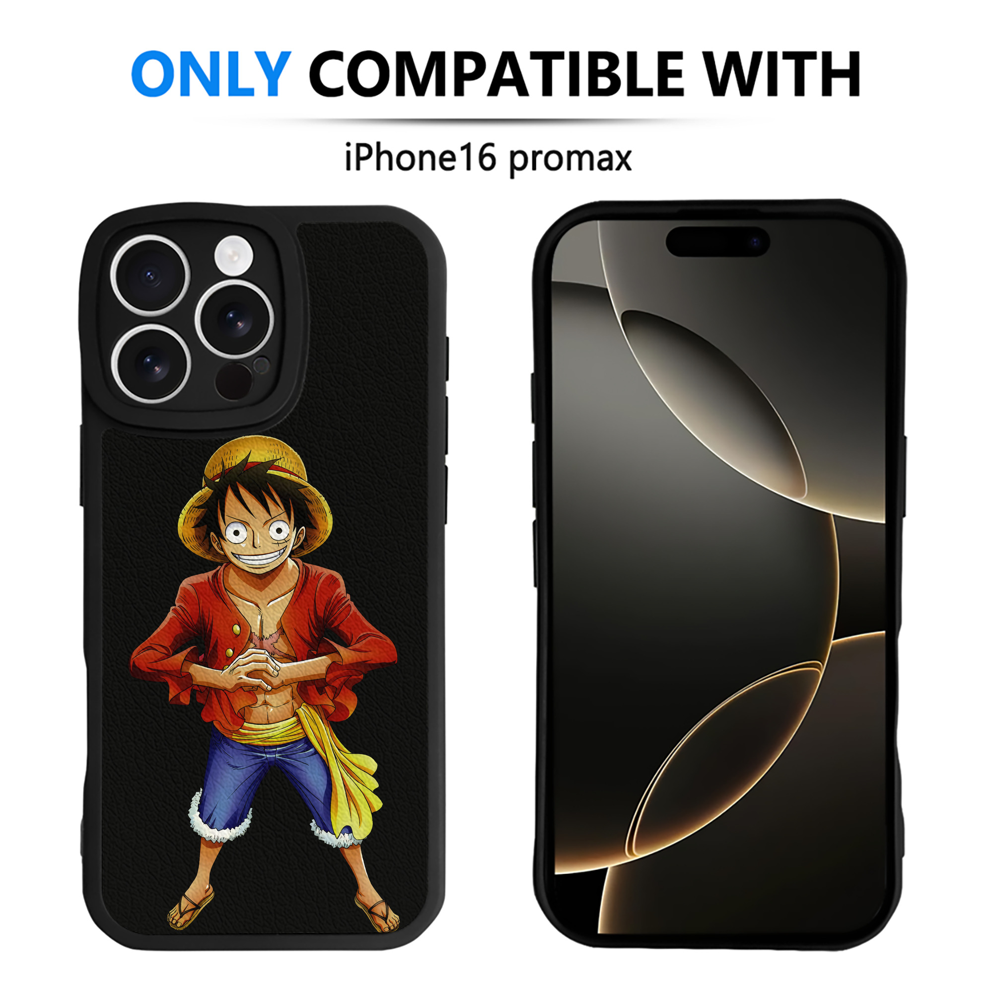 （画像用） ワンピース モンキー・D・ルフィ ONE PIECE Monkey D. Luffy 【iPhone 16シリーズ対応】シリコンスマホケース（レザー調） 材質：シリコン